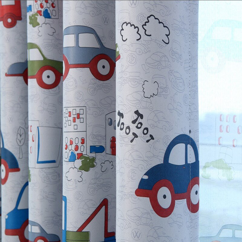 Cartoon Car Sheer Curtains for Kids' - Casatrail.com