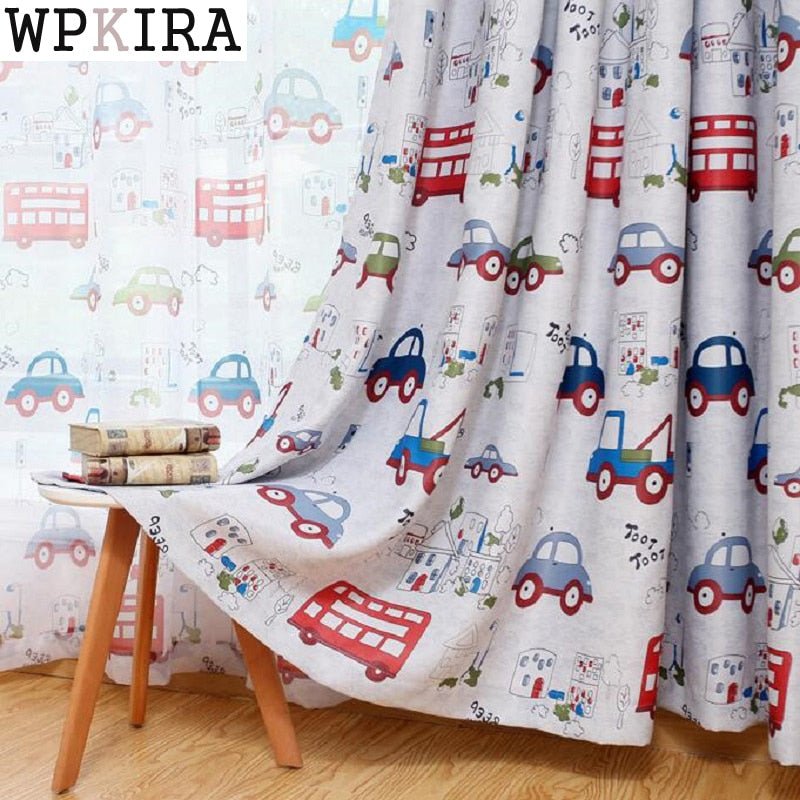 Cartoon Car Sheer Curtains for Kids' - Casatrail.com