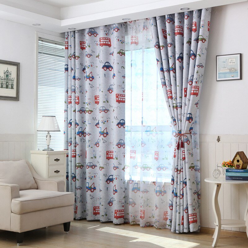 Cartoon Car Sheer Curtains for Kids' - Casatrail.com