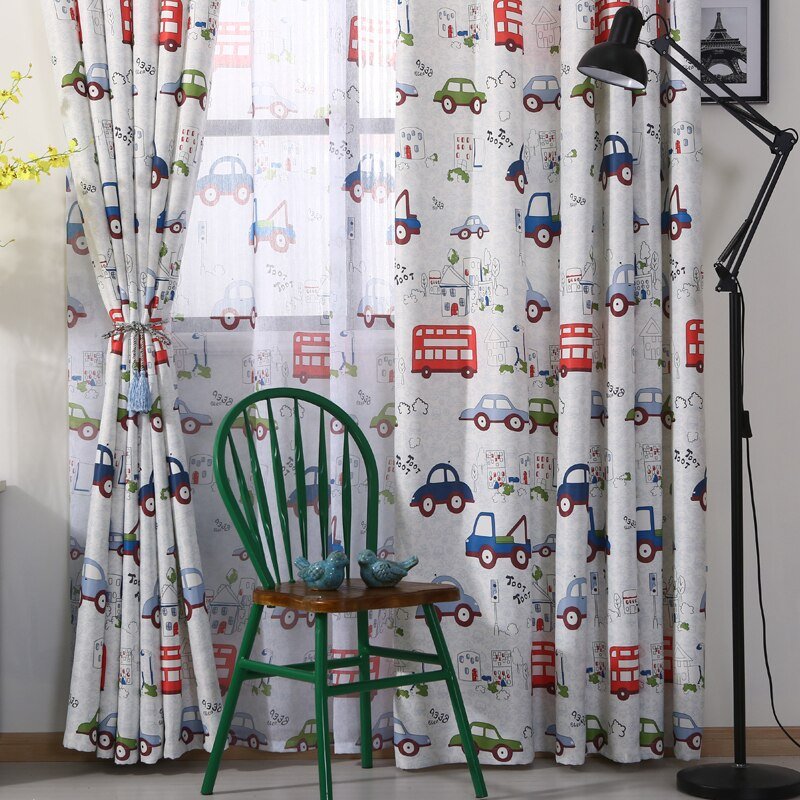 Cartoon Car Sheer Curtains for Kids' - Casatrail.com