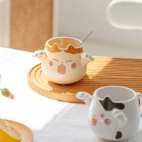 Thumbnail for Cartoon Ceramic Cat Mugs with Spoon - Casatrail.com
