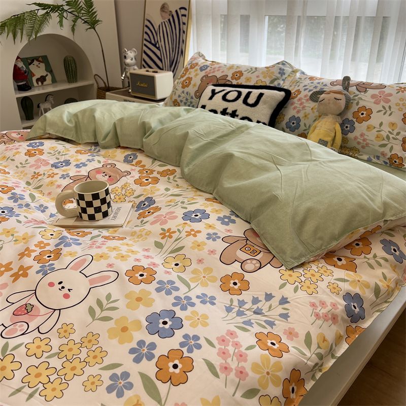 Cartoon Floral Duvet Cover Set for Kids - Casatrail.com