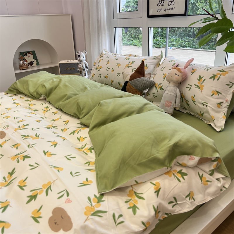 Cartoon Floral Duvet Cover Set for Kids - Casatrail.com