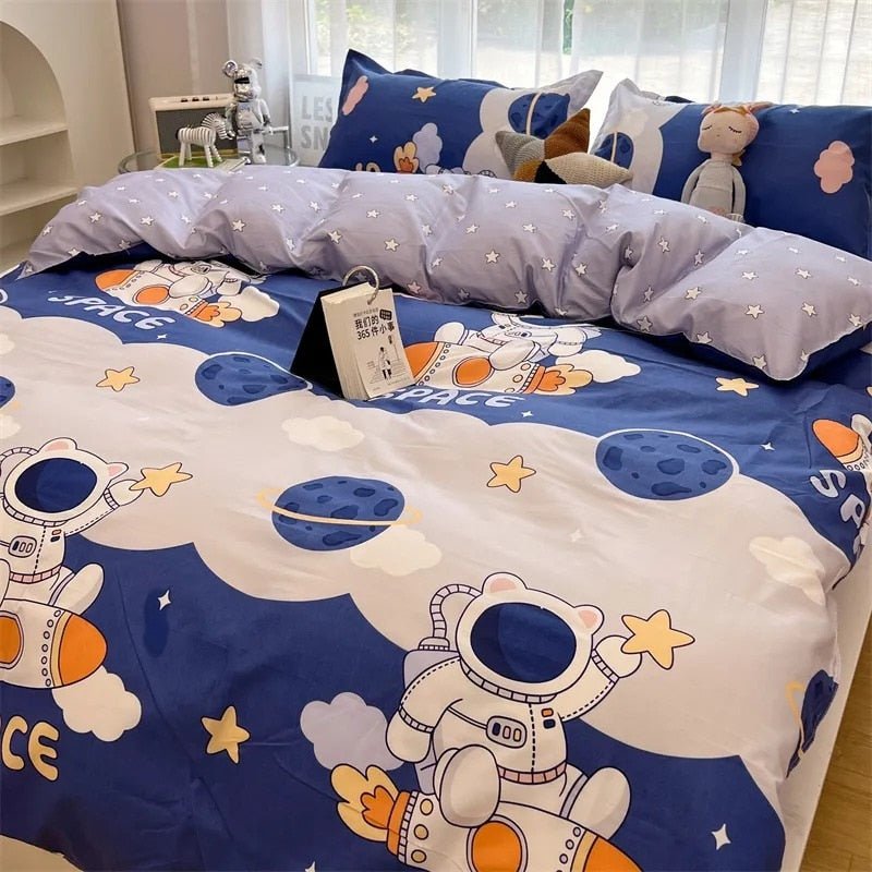 Cartoon Floral Duvet Cover Set for Kids - Casatrail.com