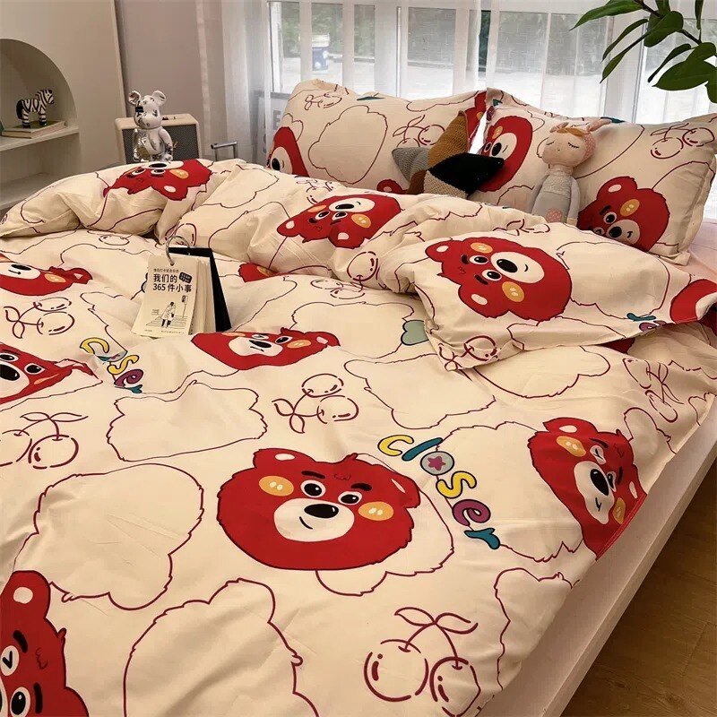 Cartoon Floral Duvet Cover Set for Kids - Casatrail.com