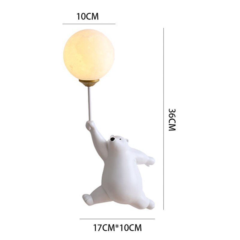 Cartoon Polar Bear LED Wall Lamp for Kids' Bedroom - Casatrail.com