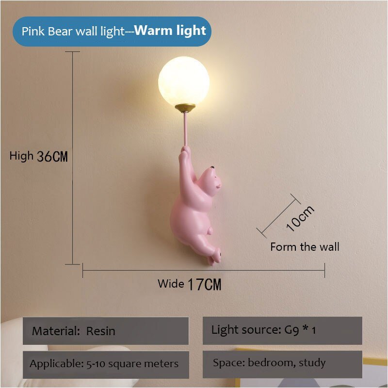 Cartoon Polar Bear LED Wall Lamp for Kids' Bedroom - Casatrail.com