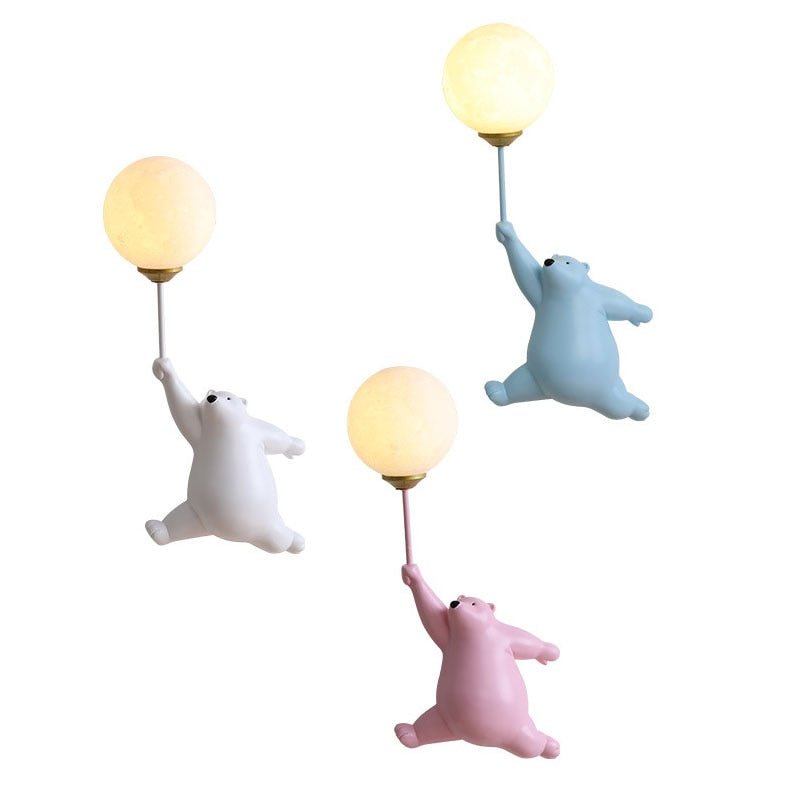 Cartoon Polar Bear LED Wall Lamp for Kids' Bedroom - Casatrail.com