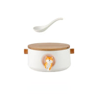 Thumbnail for Cartoon Shiba Inu Bowl with Covered Spoon - Large Size - Casatrail.com