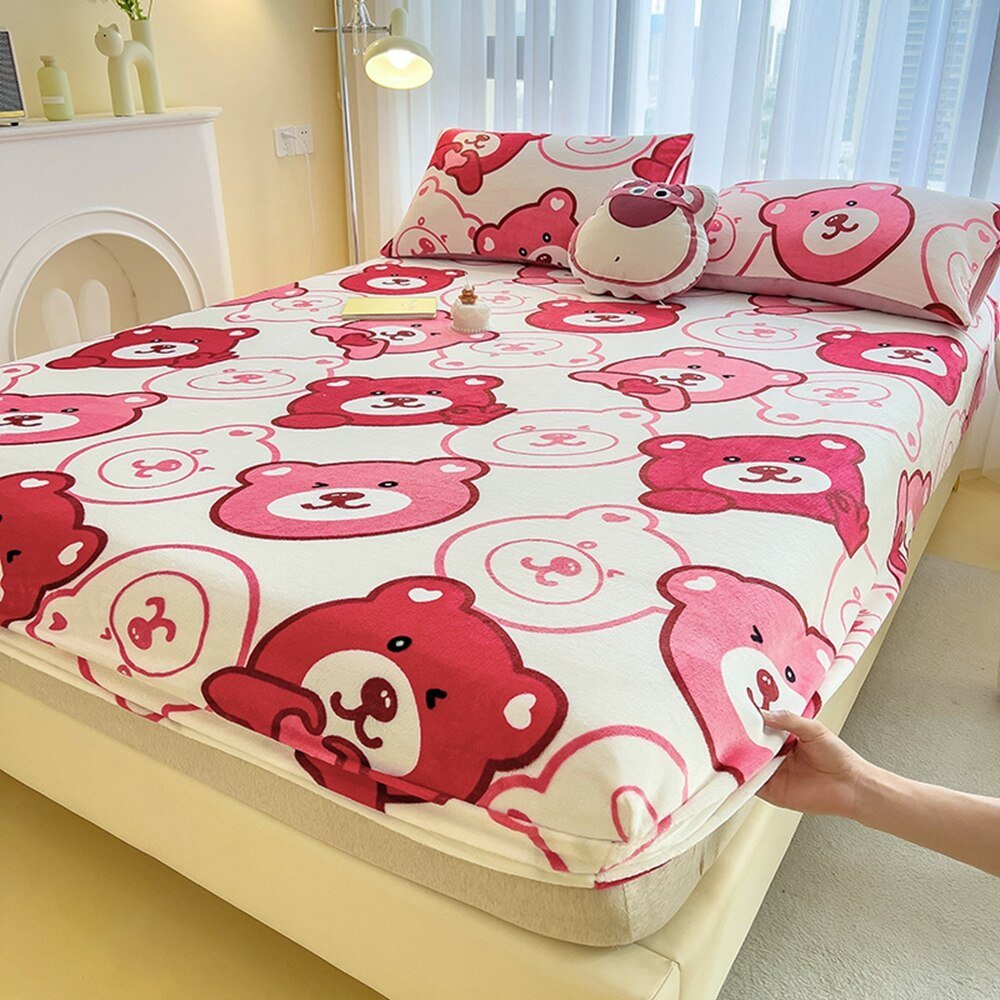 Cartoon Style Velvet Fitted Sheet - Casatrail.com