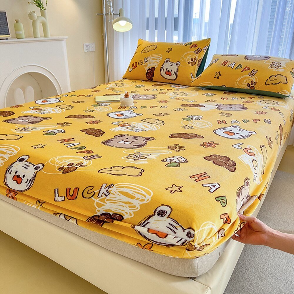 Cartoon Style Velvet Fitted Sheet - Casatrail.com