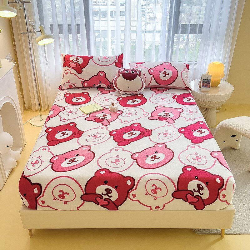 Cartoon Style Velvet Fitted Sheet - Casatrail.com