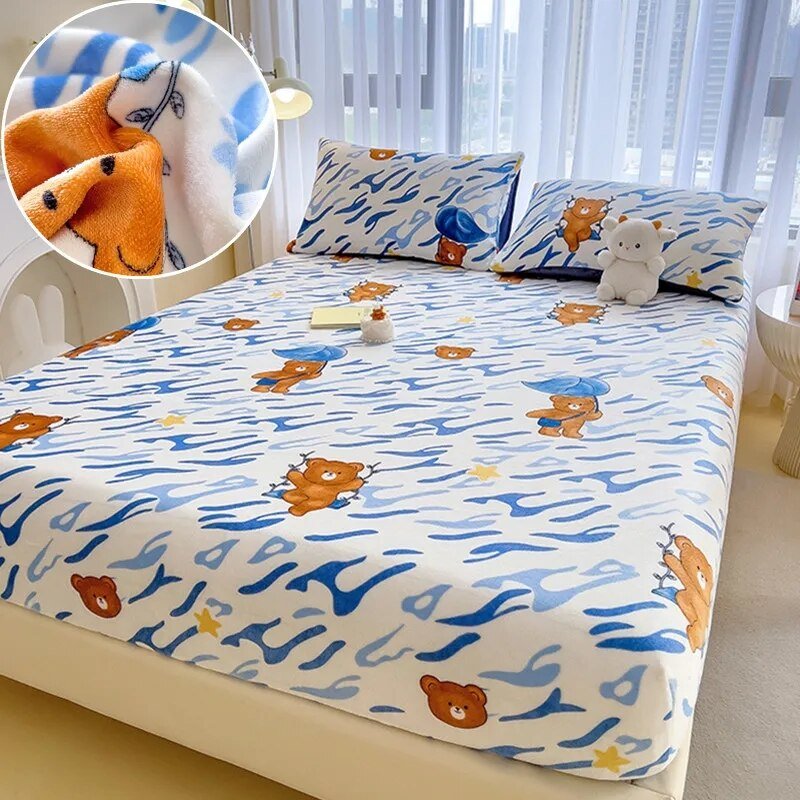 Cartoon Style Velvet Fitted Sheet - Casatrail.com