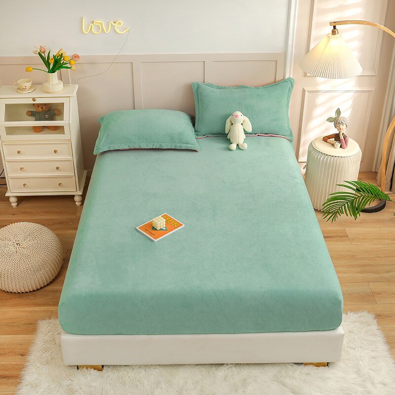 Cartoon Style Warm Bed Cover - Velvet Fitted Sheet - Casatrail.com