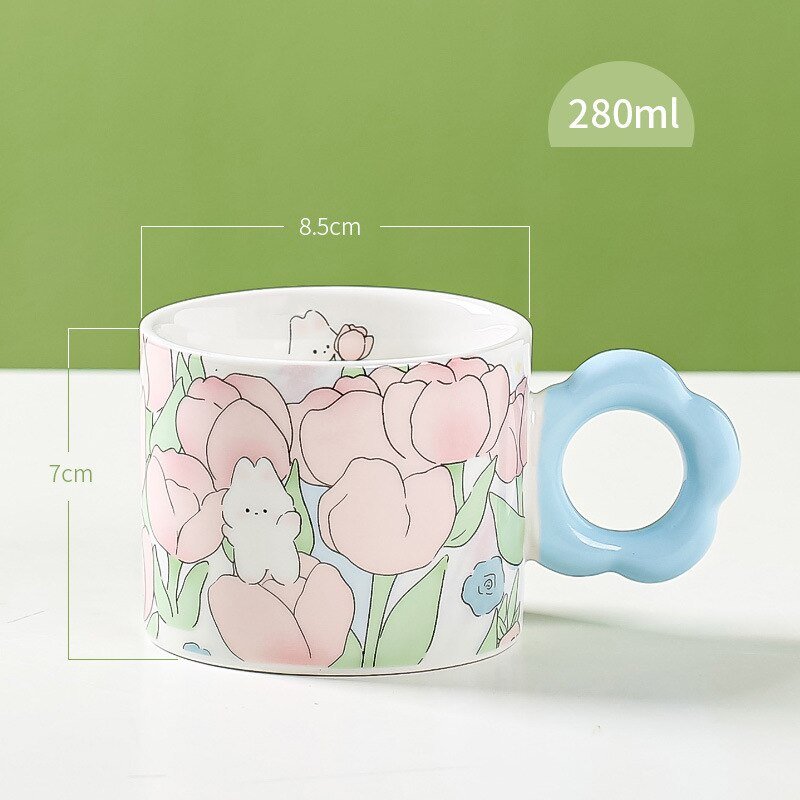 Cartoon Tulip Bunny Coffee Cup - Casatrail.com