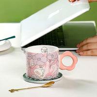Thumbnail for Cartoon Tulip Bunny Coffee Cup - Casatrail.com