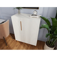 Thumbnail for Modern White Sideboard Cabinet With Gold Handles For Kitchen, Dining Room Furniture Organizer