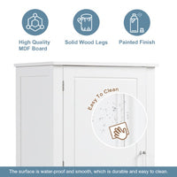 Thumbnail for Tall Freestanding Storage Cabinet With Two Drawers And Adjustable Shelf
