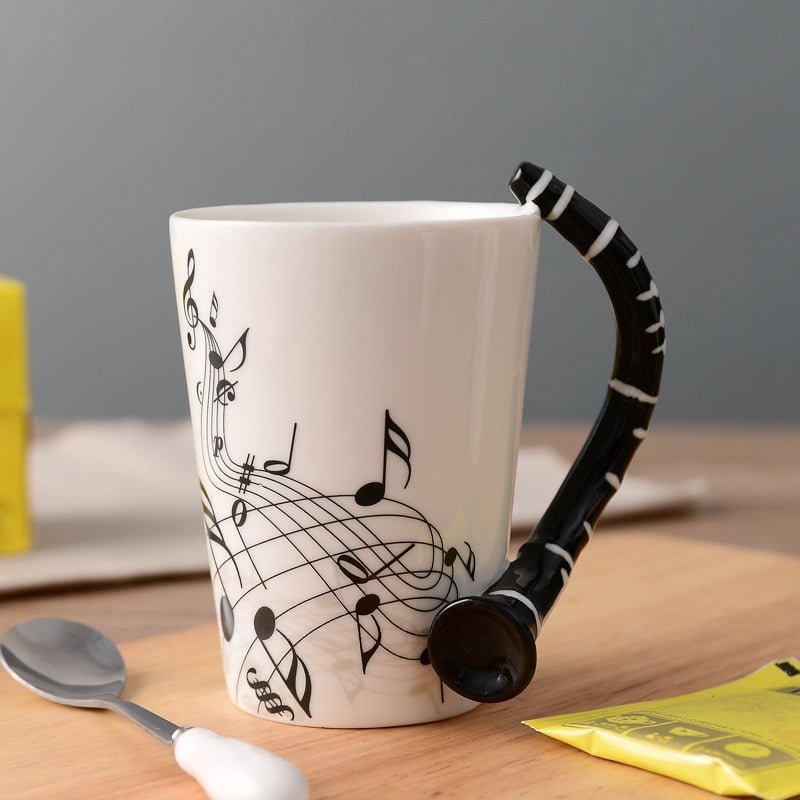 Ceramic Guitar Mug Musical Note Shapes Coffee Mugs - Casatrail.com