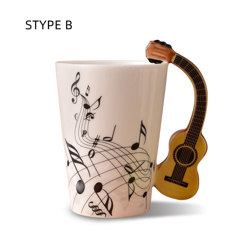 Ceramic Guitar Mug Musical Note Shapes Coffee Mugs - Casatrail.com