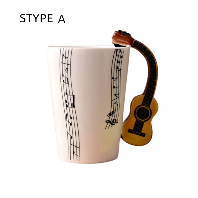 Ceramic Guitar Mug Musical Note Shapes Coffee Mugs - Casatrail.com