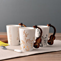 Thumbnail for Ceramic Guitar Mug Musical Note Shapes Coffee Mugs - Casatrail.com