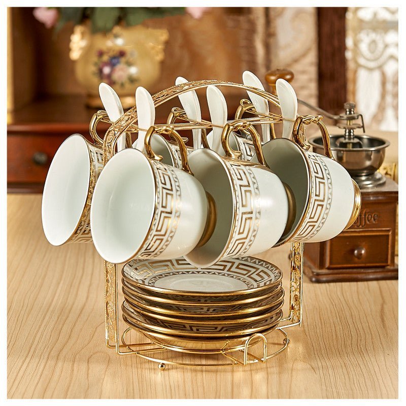 Ceramic Tea Set with Teapot, Cups & Saucer - Casatrail.com