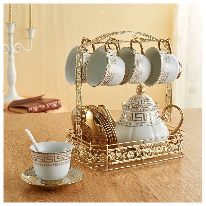 Ceramic Tea Set with Teapot, Cups & Saucer - Casatrail.com