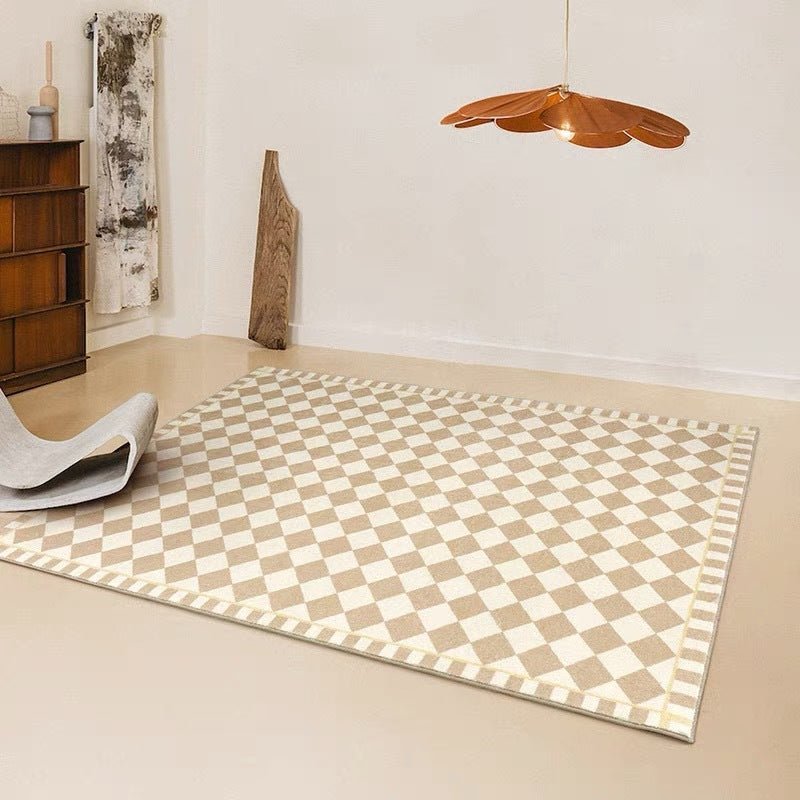 Checkerboard Rug for French Medieval Living Room - Casatrail.com