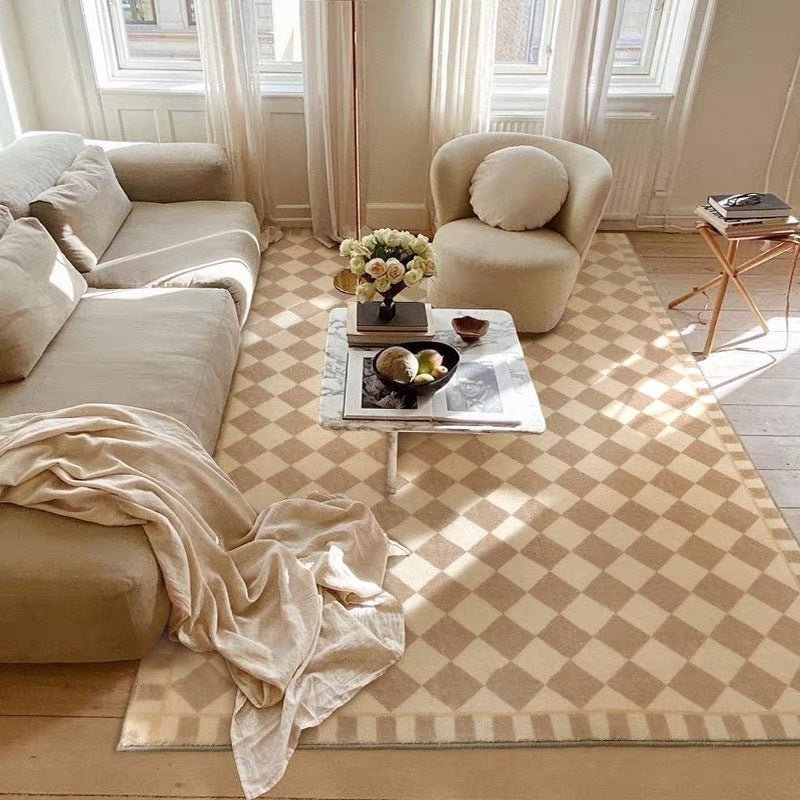 Checkerboard Rug for French Medieval Living Room - Casatrail.com