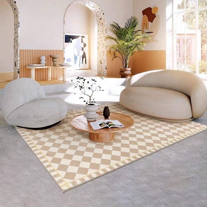 Checkerboard Rug for French Medieval Living Room - Casatrail.com