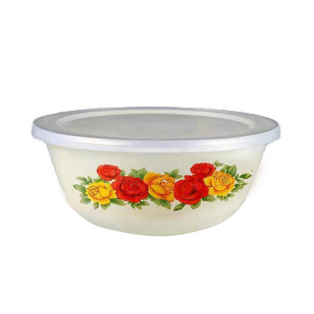 Chinese Style Enamel Bowl Set with Plastic Covers - Casatrail.com