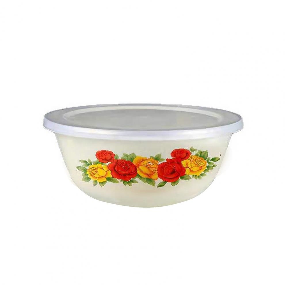 Chinese Style Enamel Bowl Set with Plastic Covers - Casatrail.com