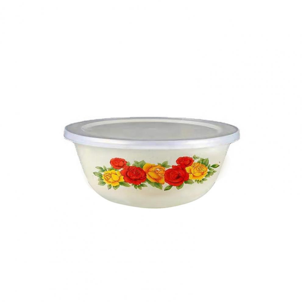 Chinese Style Enamel Bowl Set with Plastic Covers - Casatrail.com