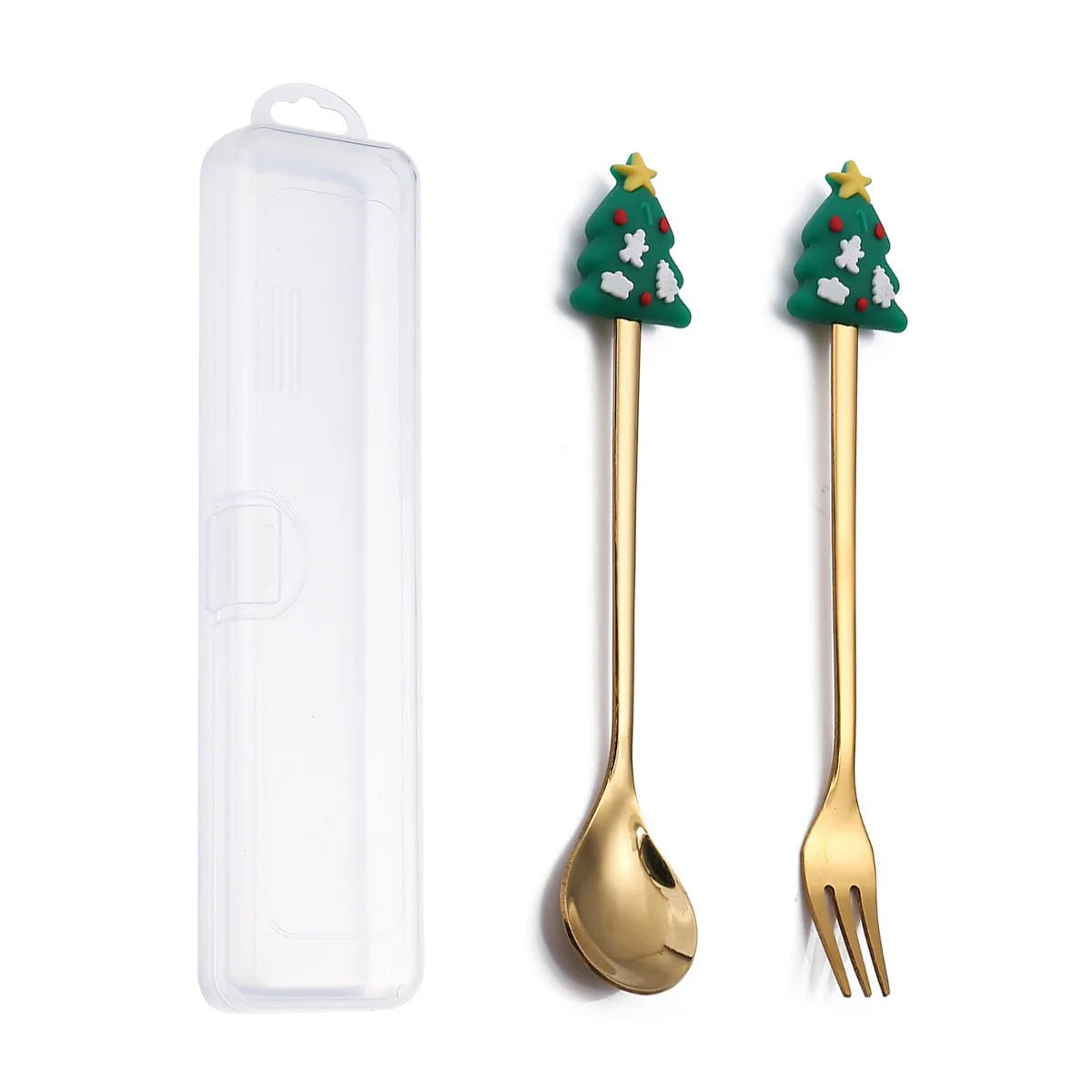 Christmas Gift Spoon Fork Set with Elk Tree Decoration - Casatrail.com