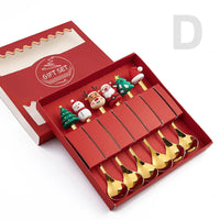 Thumbnail for Christmas Gift Spoon Fork Set with Elk Tree Decoration - Casatrail.com