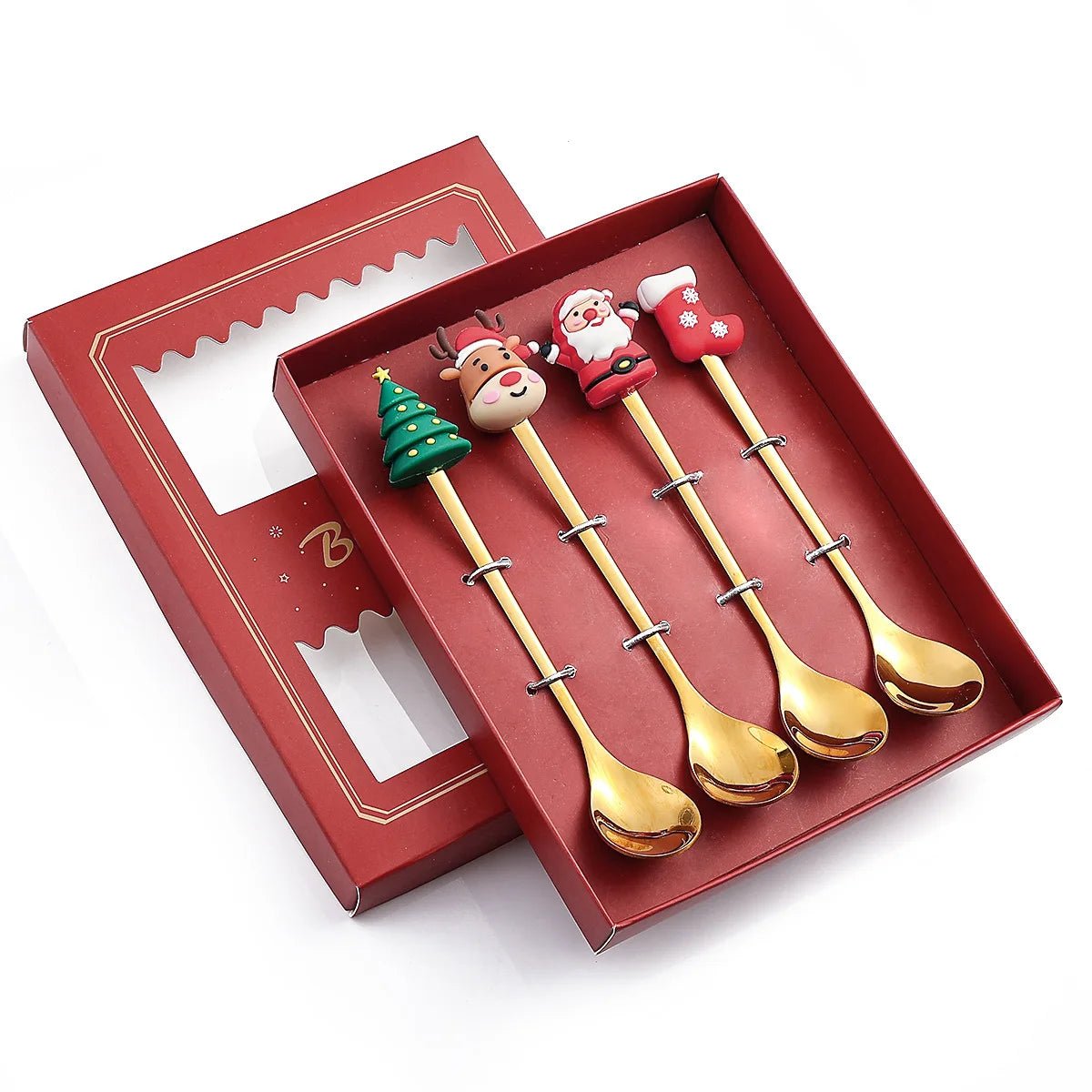 Christmas Gift Spoon Fork Set with Elk Tree Decoration - Casatrail.com