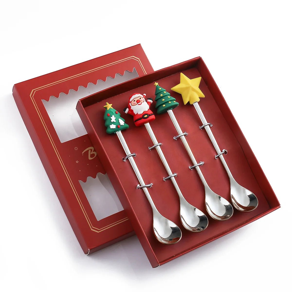 Christmas Gift Spoon Fork Set with Elk Tree Decoration - Casatrail.com