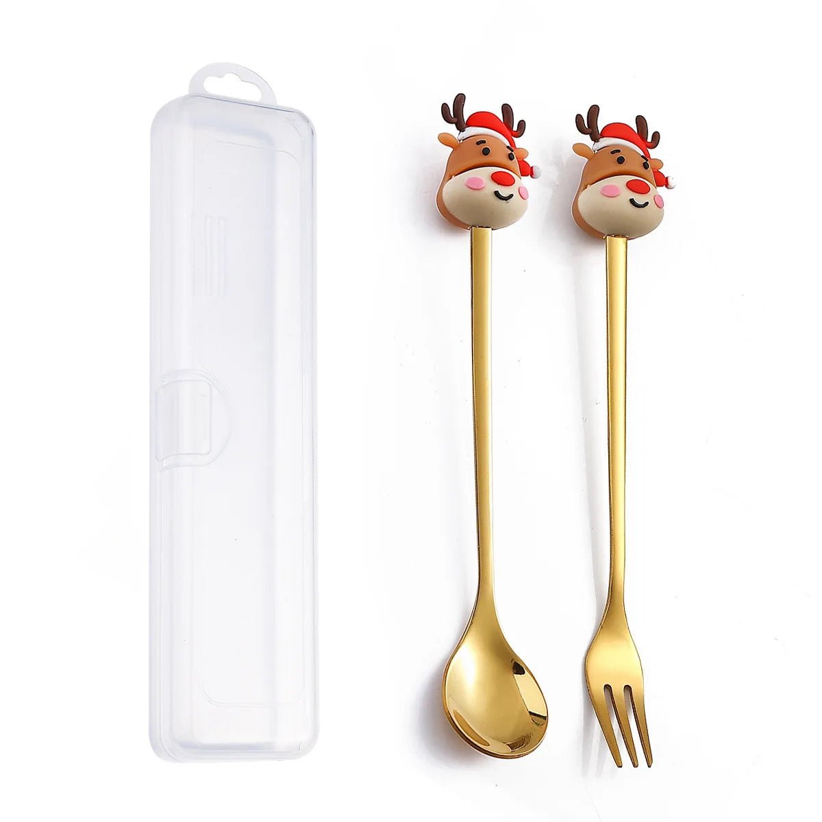 Christmas Gift Spoon Fork Set with Elk Tree Decoration - Casatrail.com