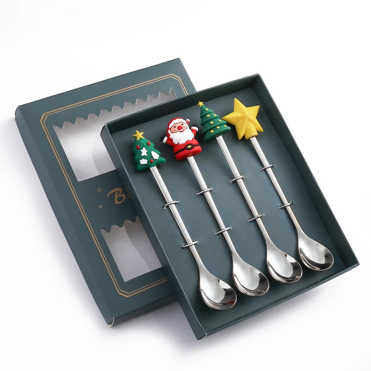 Christmas Gift Spoon Fork Set with Elk Tree Decoration - Casatrail.com