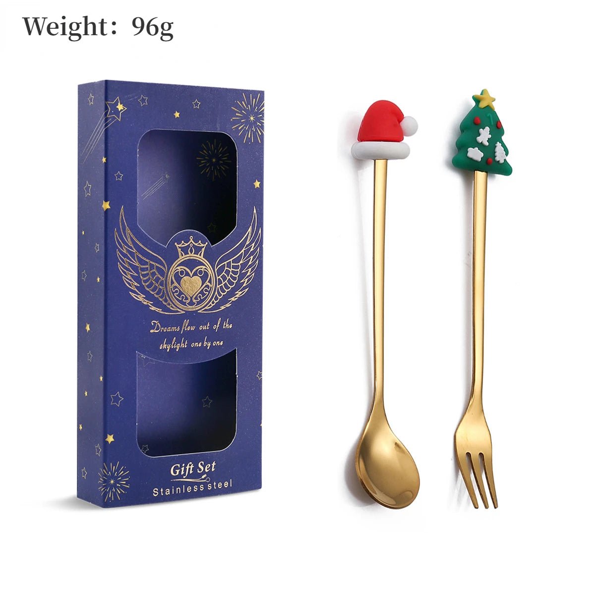 Christmas Gift Spoon Fork Set with Elk Tree Decoration - Casatrail.com