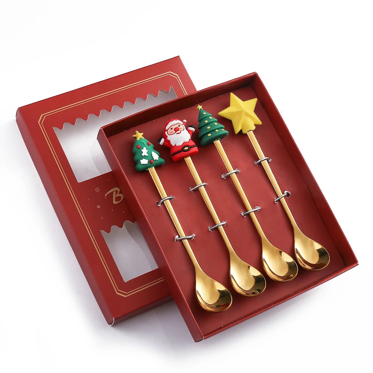 Christmas Gift Spoon Fork Set with Elk Tree Decoration - Casatrail.com