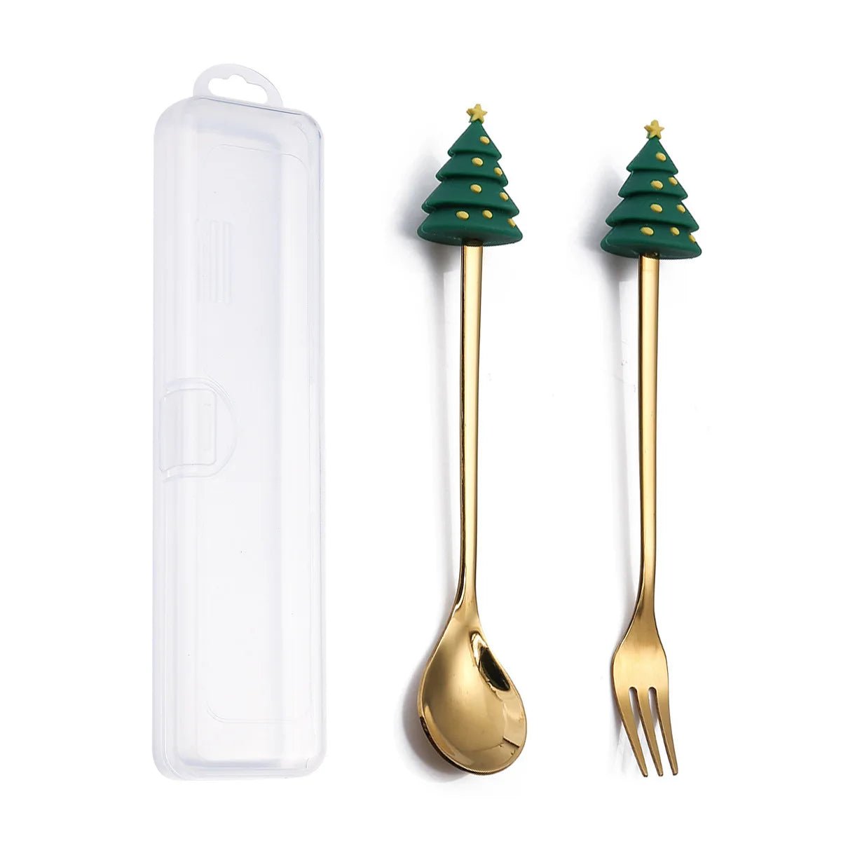 Christmas Gift Spoon Fork Set with Elk Tree Decoration - Casatrail.com