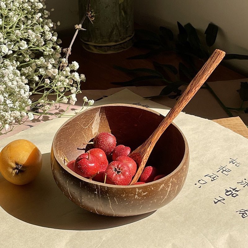 Coconut Bowl and Spoon - Creative Mixing Bowl Set - Casatrail.com