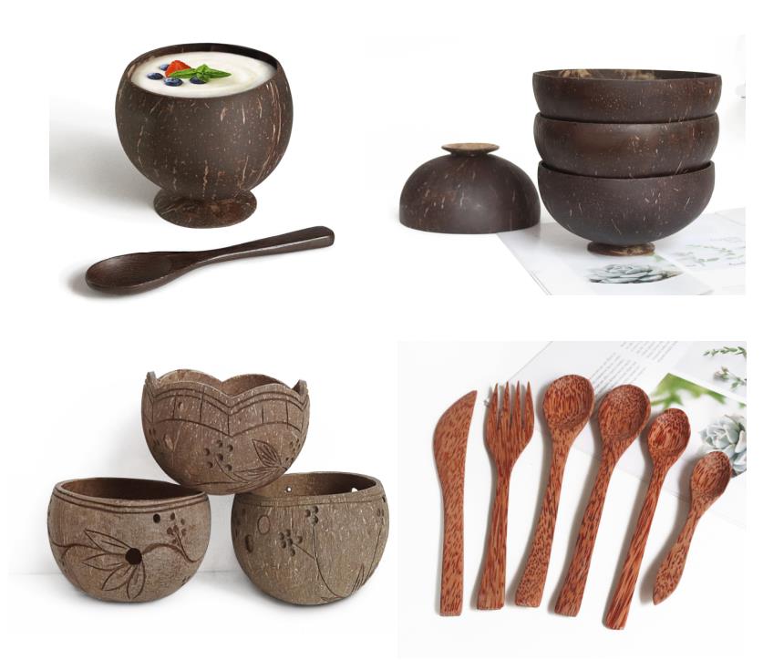 Coconut Bowl Spoon Tableware Set - Casatrail.com