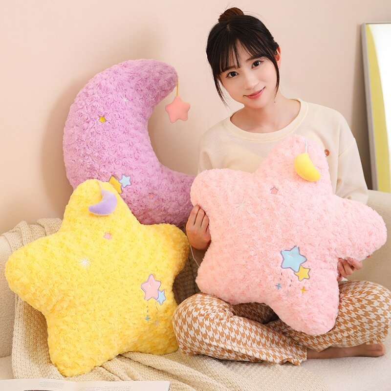 Colorful Plush Moon Star Pillow - Casatrail.com