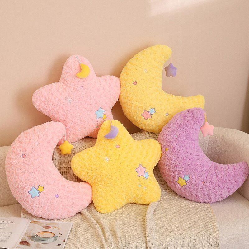 Colorful Plush Moon Star Pillow - Casatrail.com