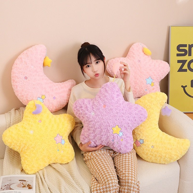 Colorful Plush Moon Star Pillow - Casatrail.com