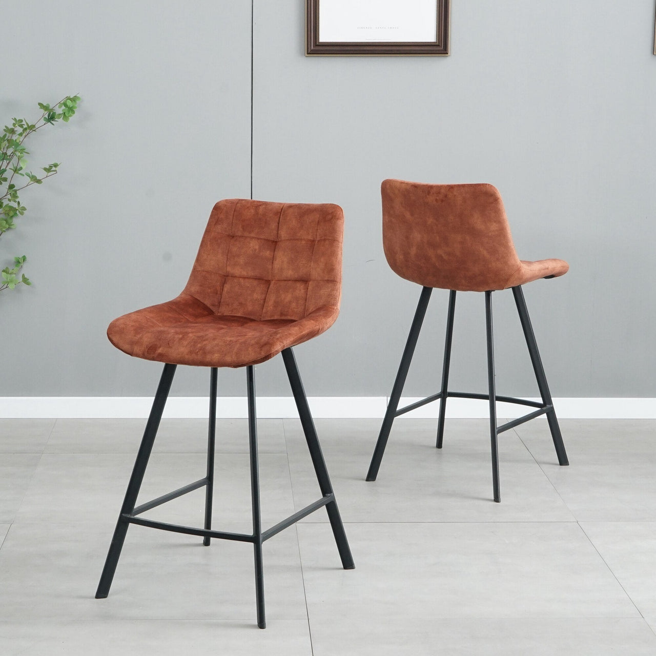 Comfortable Nordic Metal Stool for High Counter and Bar Chair - Casatrail.com