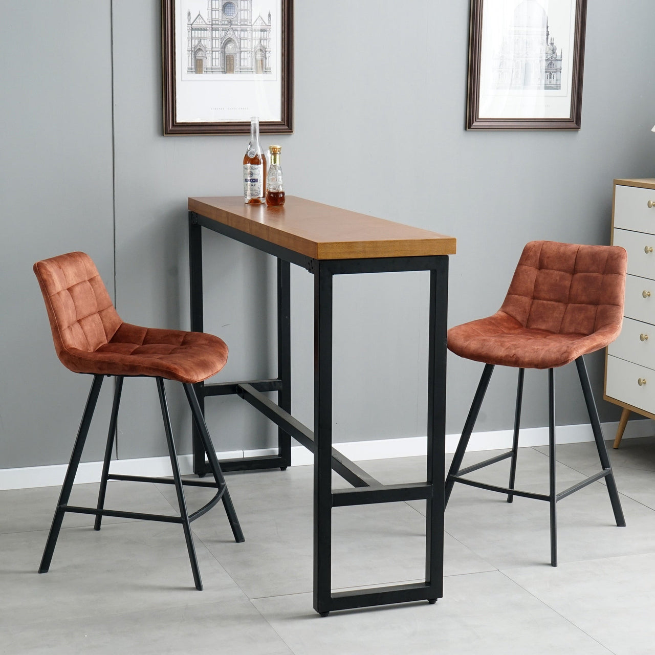 Comfortable Nordic Metal Stool for High Counter and Bar Chair - Casatrail.com